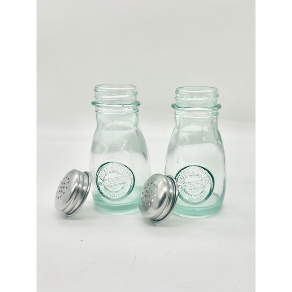 Vidrios San Miguel 100% Recycled Authentic Glass Salt Pepper Shakers Green 4 Oz - Picture 6 of 10